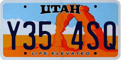 UT license plate Y354SQ