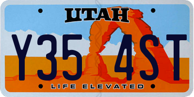 UT license plate Y354ST