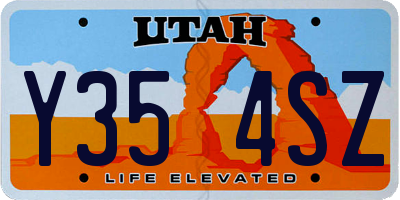 UT license plate Y354SZ
