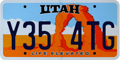 UT license plate Y354TG
