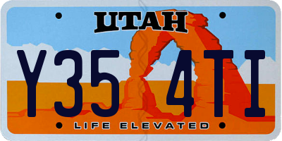 UT license plate Y354TI