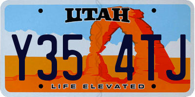 UT license plate Y354TJ