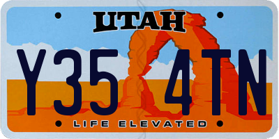 UT license plate Y354TN