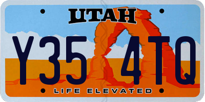 UT license plate Y354TQ