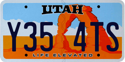 UT license plate Y354TS