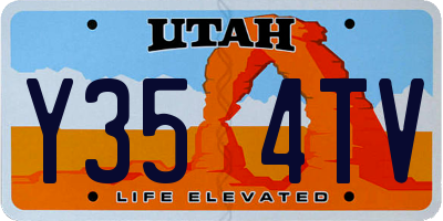 UT license plate Y354TV