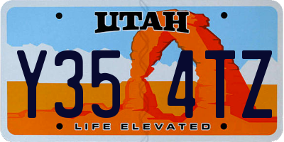 UT license plate Y354TZ