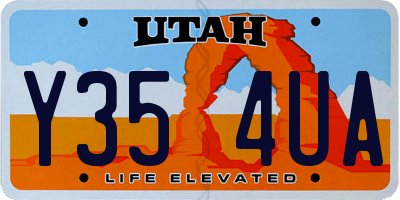 UT license plate Y354UA