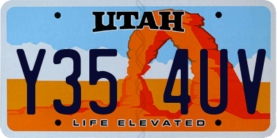 UT license plate Y354UV