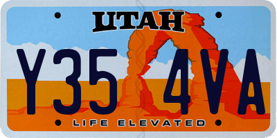 UT license plate Y354VA