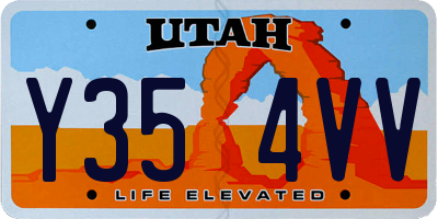 UT license plate Y354VV
