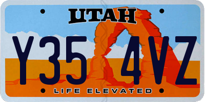 UT license plate Y354VZ