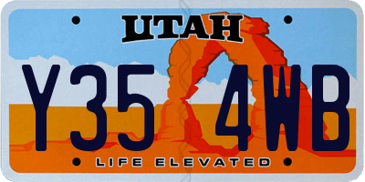 UT license plate Y354WB