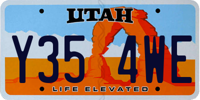 UT license plate Y354WE