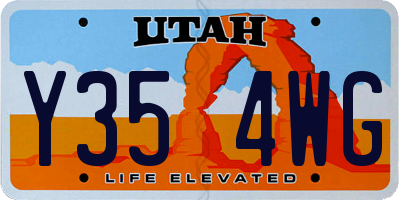 UT license plate Y354WG