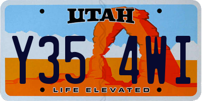 UT license plate Y354WI