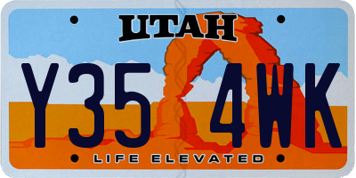 UT license plate Y354WK