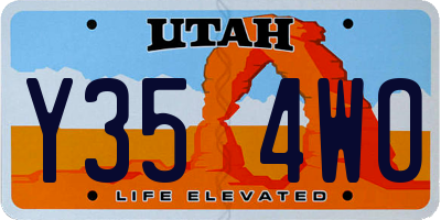 UT license plate Y354WO