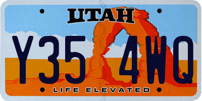 UT license plate Y354WQ