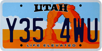UT license plate Y354WU