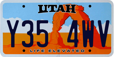 UT license plate Y354WV