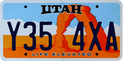 UT license plate Y354XA