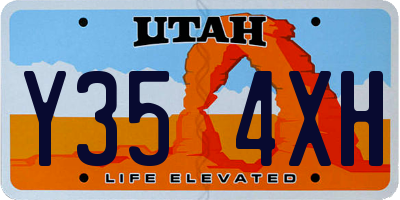 UT license plate Y354XH
