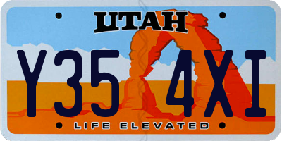 UT license plate Y354XI