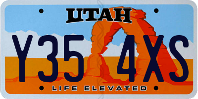 UT license plate Y354XS