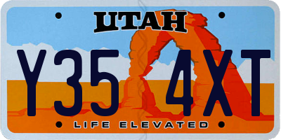 UT license plate Y354XT