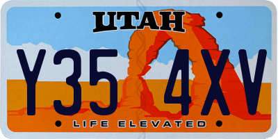 UT license plate Y354XV