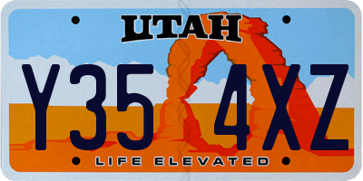 UT license plate Y354XZ