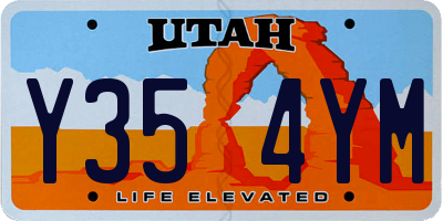 UT license plate Y354YM