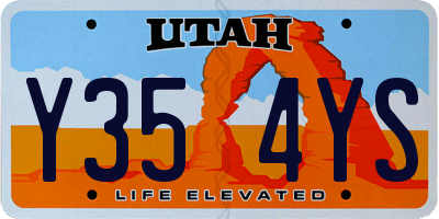 UT license plate Y354YS