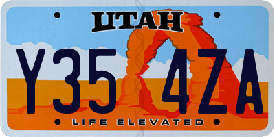 UT license plate Y354ZA