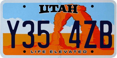 UT license plate Y354ZB