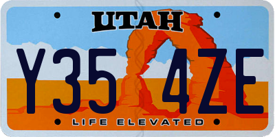 UT license plate Y354ZE