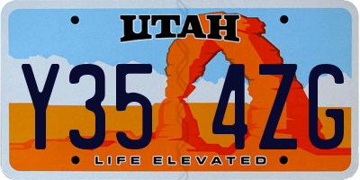 UT license plate Y354ZG