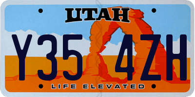 UT license plate Y354ZH