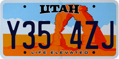 UT license plate Y354ZJ