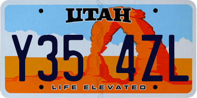 UT license plate Y354ZL