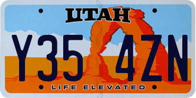 UT license plate Y354ZN