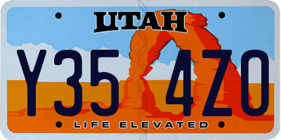 UT license plate Y354ZO