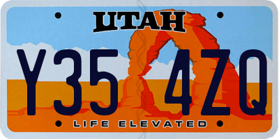 UT license plate Y354ZQ