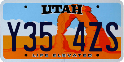 UT license plate Y354ZS