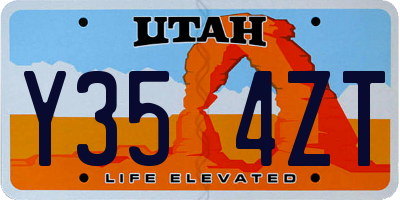 UT license plate Y354ZT
