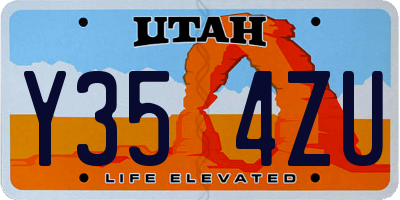 UT license plate Y354ZU