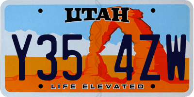 UT license plate Y354ZW