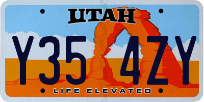 UT license plate Y354ZY