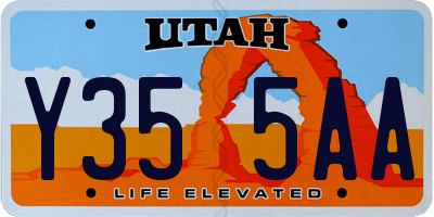 UT license plate Y355AA